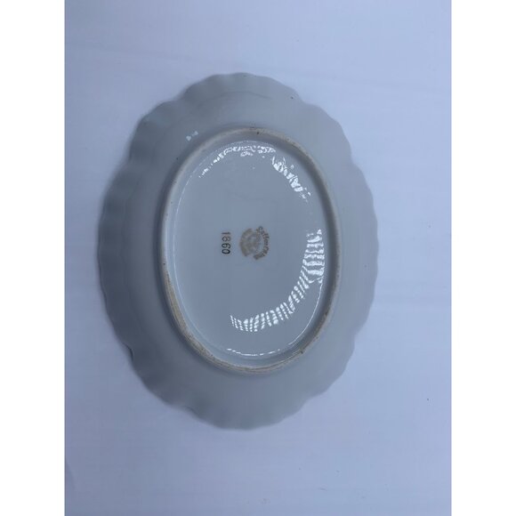 Lefton China Hand Painted Floral Oval Dish 6.5 inch Decorative Dish w Pink Roses - Picture 4 of 10